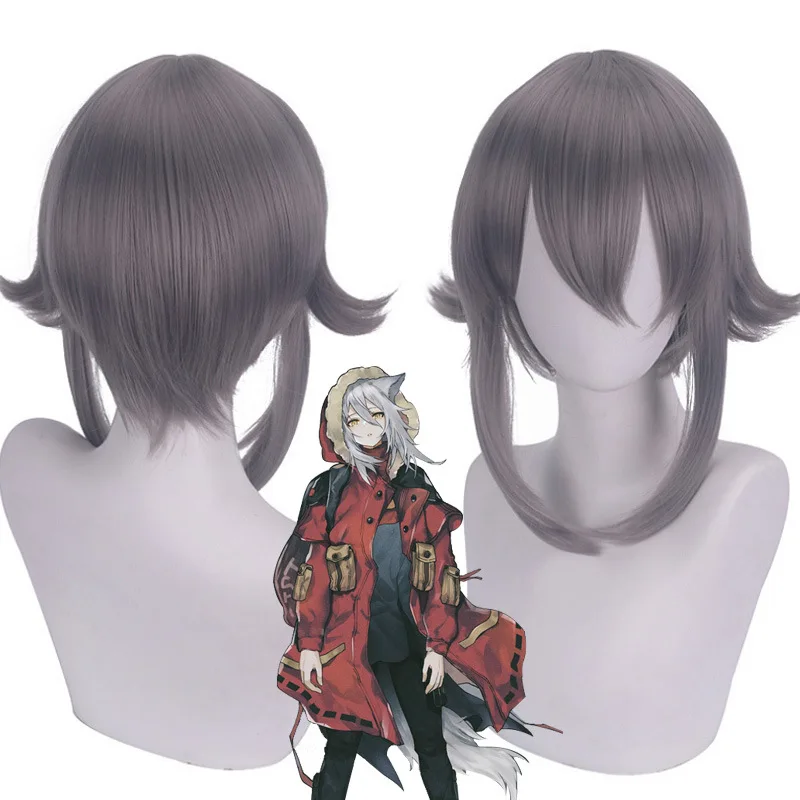 

Anime Halloween Party Wigs Projekt Red Cosplay Wig Game Arknights Wigs Short Grey Hair Game Red Cosplay Costumes Wig Role Play