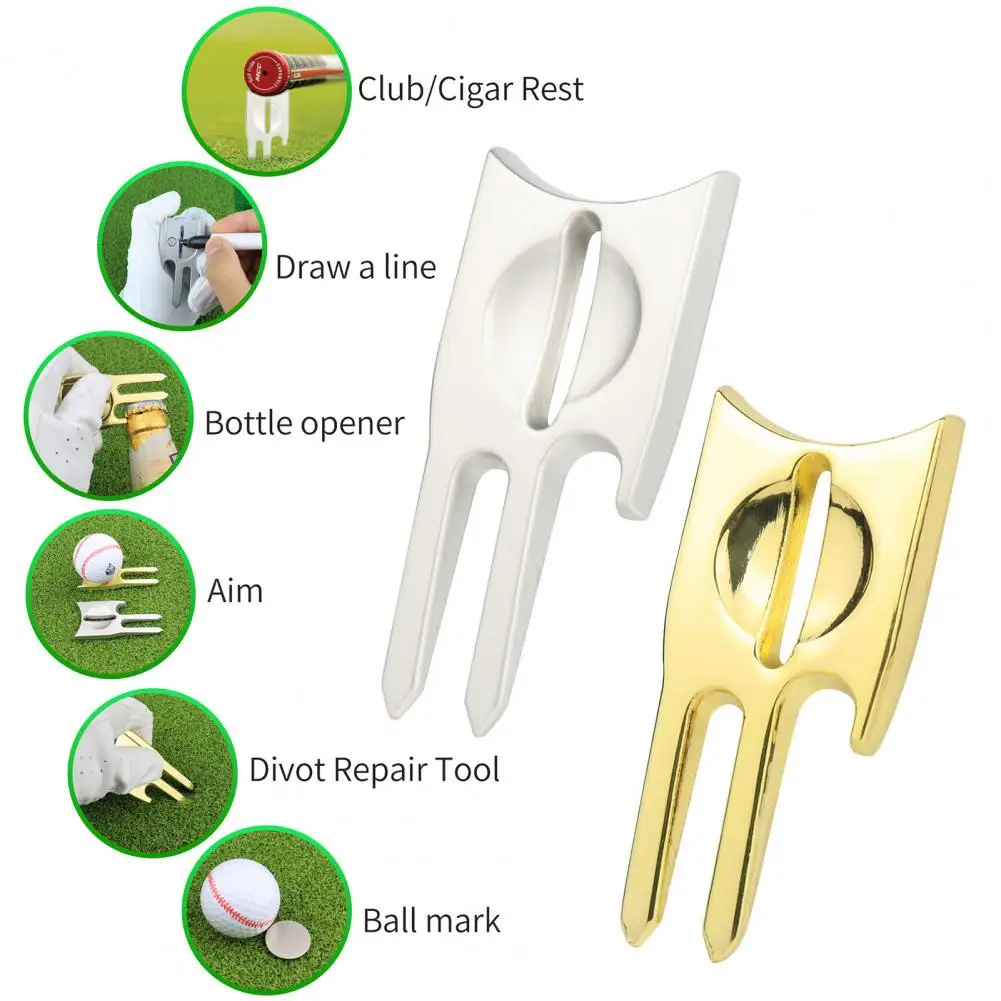

Wear-resistant Ultra-light Golf-Accessories Golf Fork Divot Tools with Ball Marker Golf Pitch Mark for Golf Lover