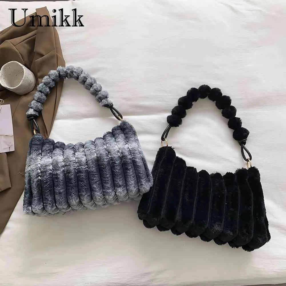 

Зимние пушистые сумки-тоуты для женщин, вертикальная плюшевая пушистая женская сумка для покупок, однотонная женская Повседневная сумка на молнии для девочек, для путешествий