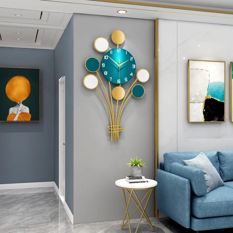

luxury Light bell wall clock living room creative home decorative hanging table fashion simple net red art Nordic wall clock