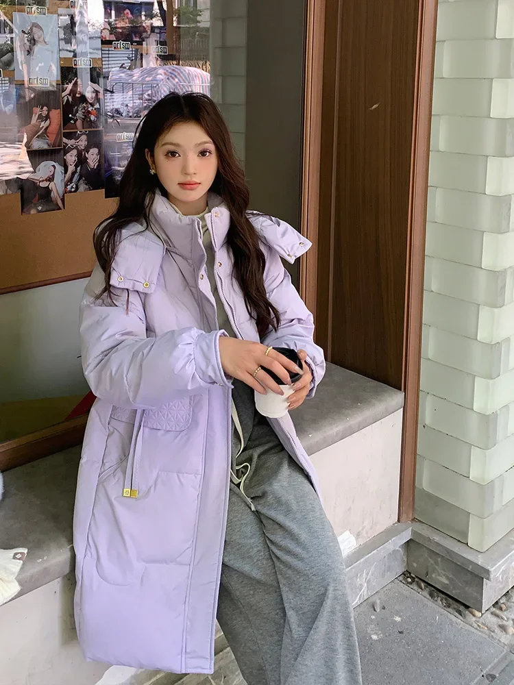 Новинка 2024 Длинные парки Vielleicht женская теплая зимняя куртка на белом утином пуху