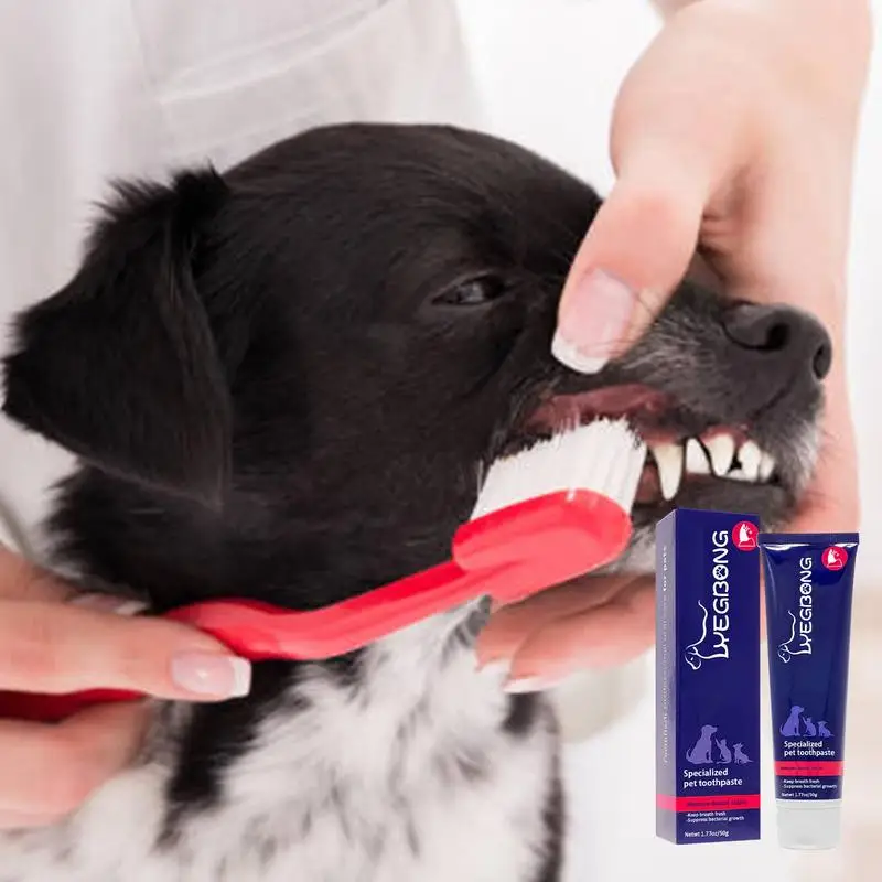 

1PCS Pet Dog Vanilla Beef Taste Toothpaste Dog Healthy Edible Toothpaste For Finger Tooth Back Up Brush Pet Teeth Care Supplies