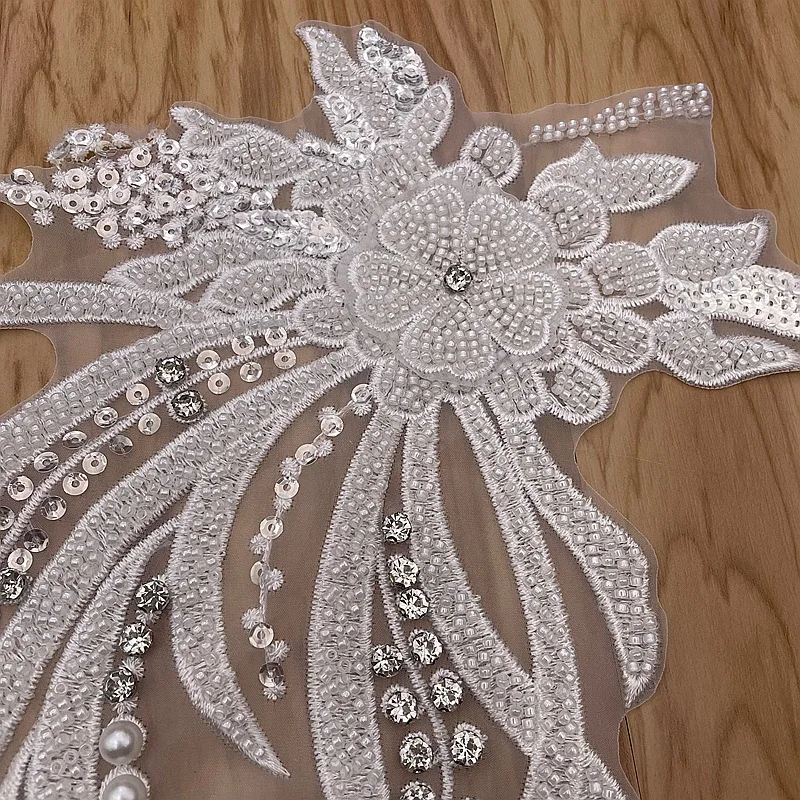 Вышитый стеклянный бисер бриллиантовый воротник аксессуары для свадебного