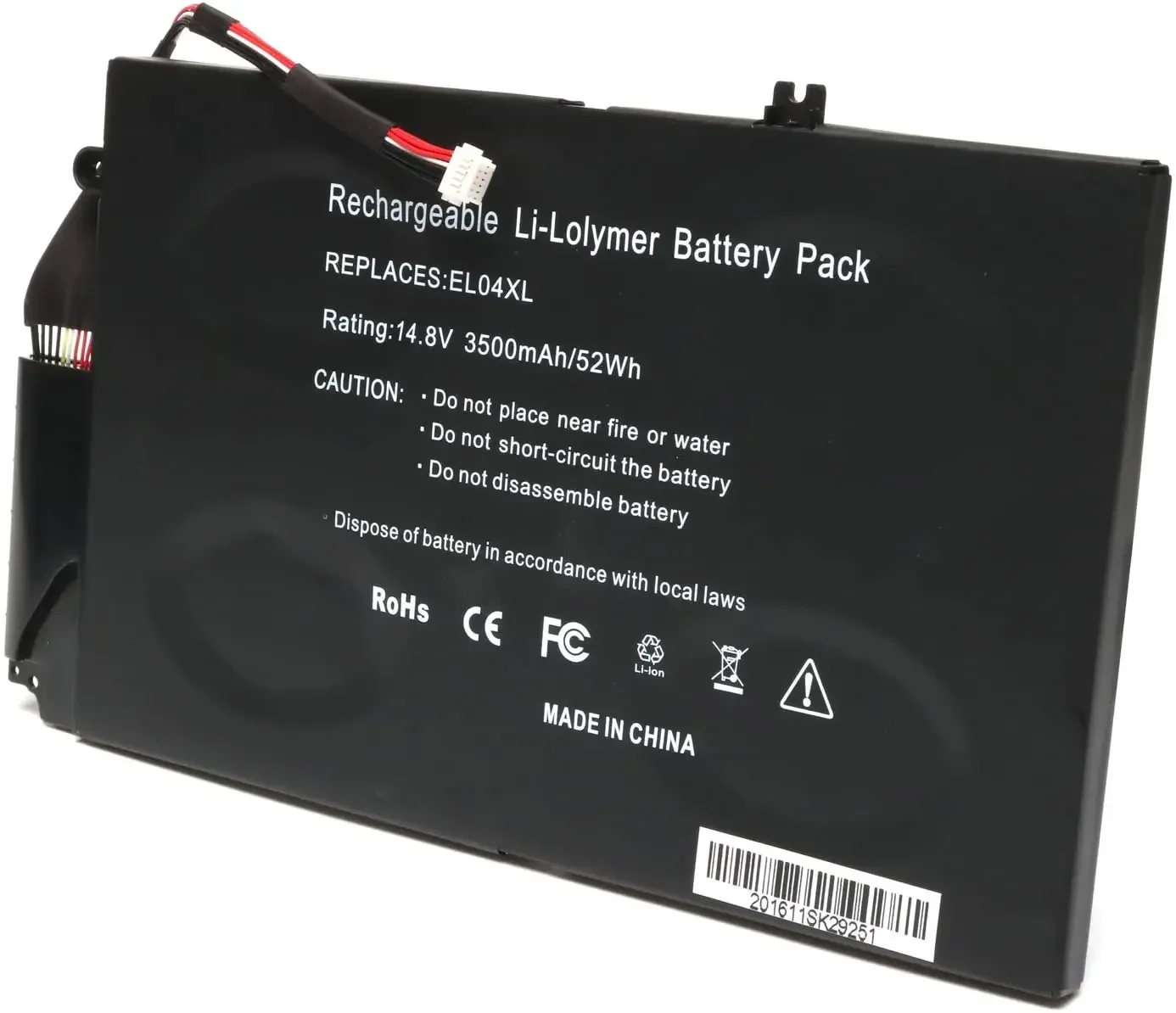 EL04XL TPN-C102 HSTNN-UB3R HSTNN-IB3R 681879-1C1 681949-001 681879-171/541 Аккумулятор для HP Envy 4-1000 1100 1200 серии 1043CL