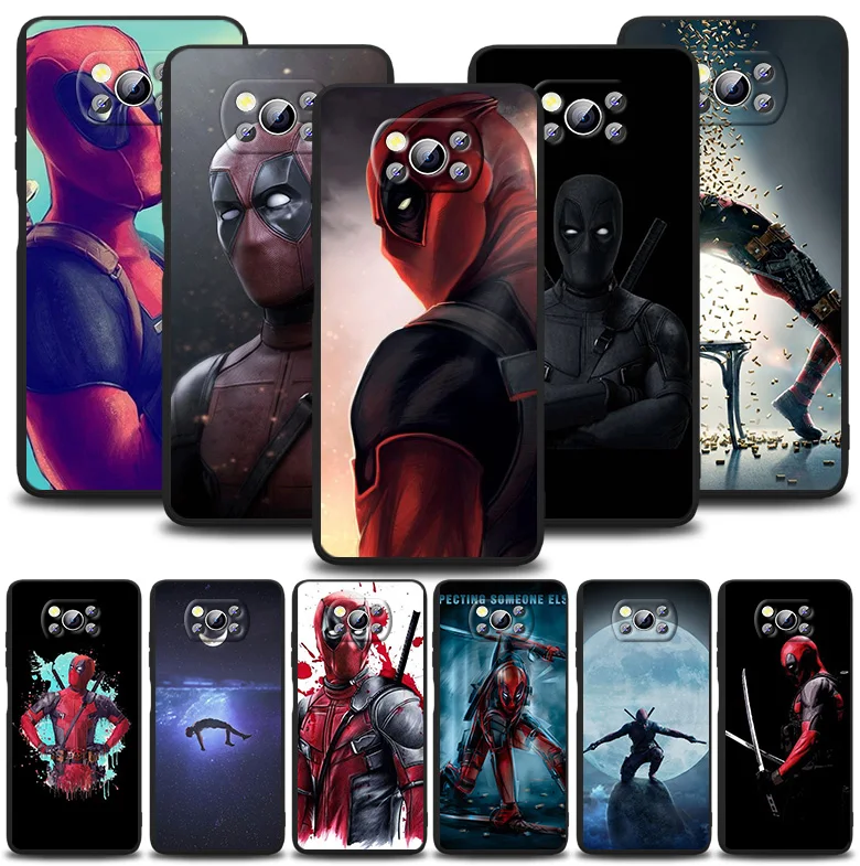 

Marvel Deadpool cool For Xiaomi POCO F1 F2 F3 X2 X3 GT M2 M3 M4 Pro NFC C3 Civi Mi Play Black Silicone Phone Cover Funda Case
