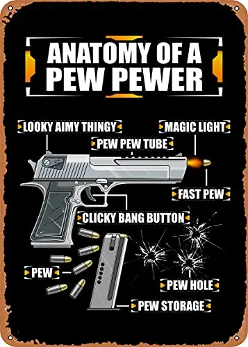 

Пистолет Анатомия винтажный вид металлический знак патент художественные принты Ретро подарок 8x12 дюймов