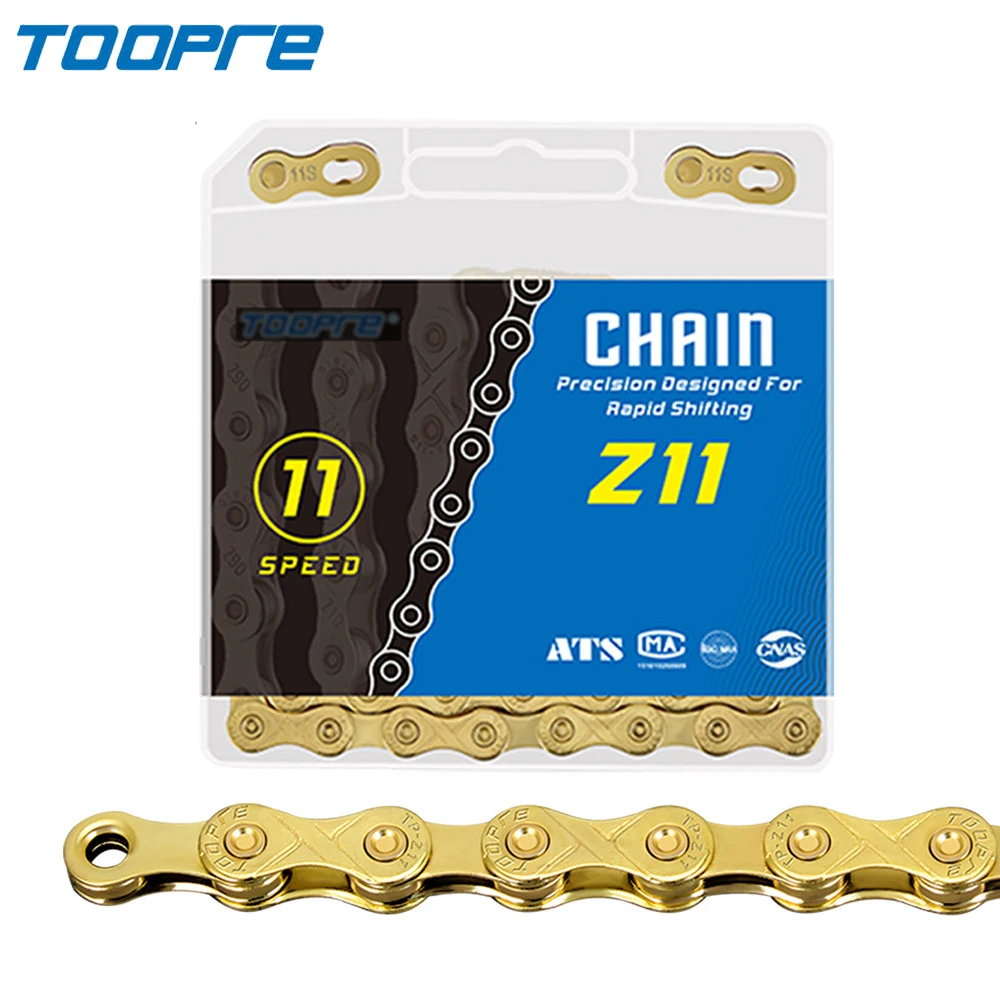 

Цепь велосипедная TOOPRE 8/9/10/11 для Shimano SRAM, регулируемая позолоченная цепь для горного велосипеда, 116 звеньев, велосипедные запчасти, аксессуары