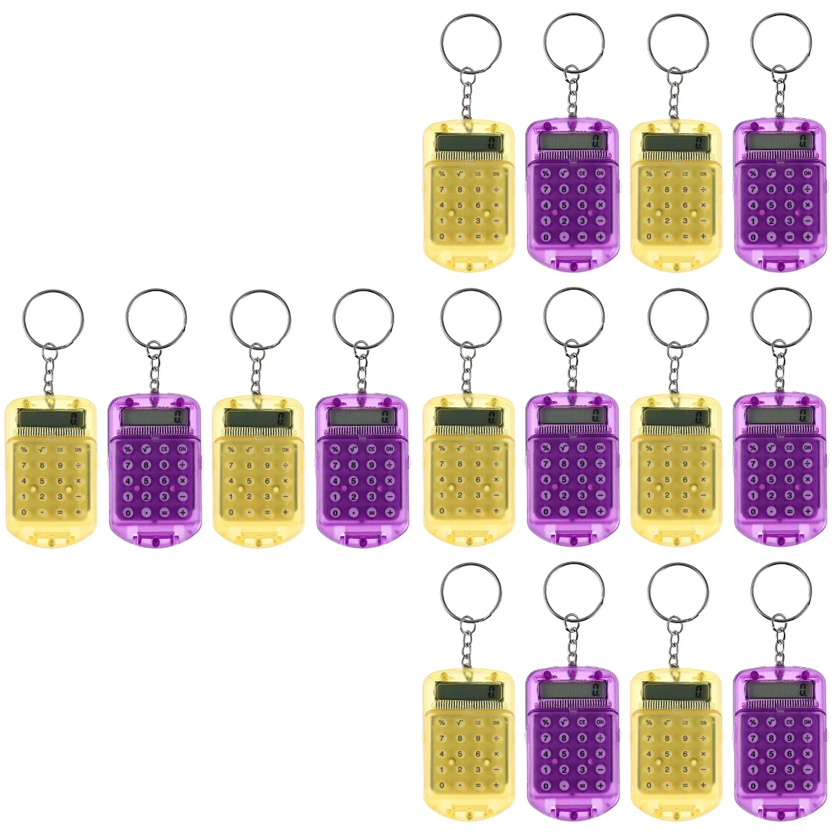 

16 Calculator Portable Math Counters Calculator Keychain Flip-open Counters Kids Calculator for Students Decor School