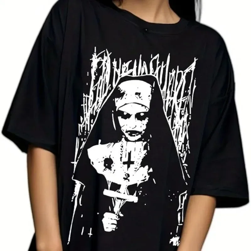 Y2k одежда Готическая церковная монахиня Топы в стиле Харадзюку американская