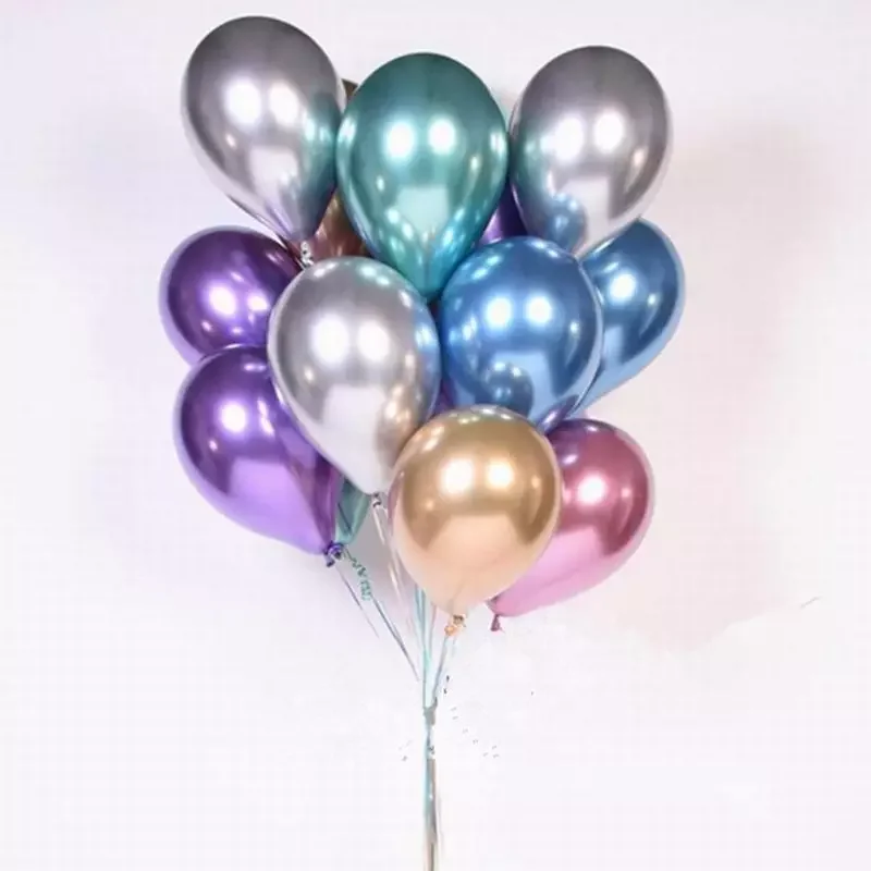 

1set 50pcs 5/10inch New Chrome Metallic Latex Balloons Metallic Globos Inflatable Helium Balloon Birthday Party Decor Ballon