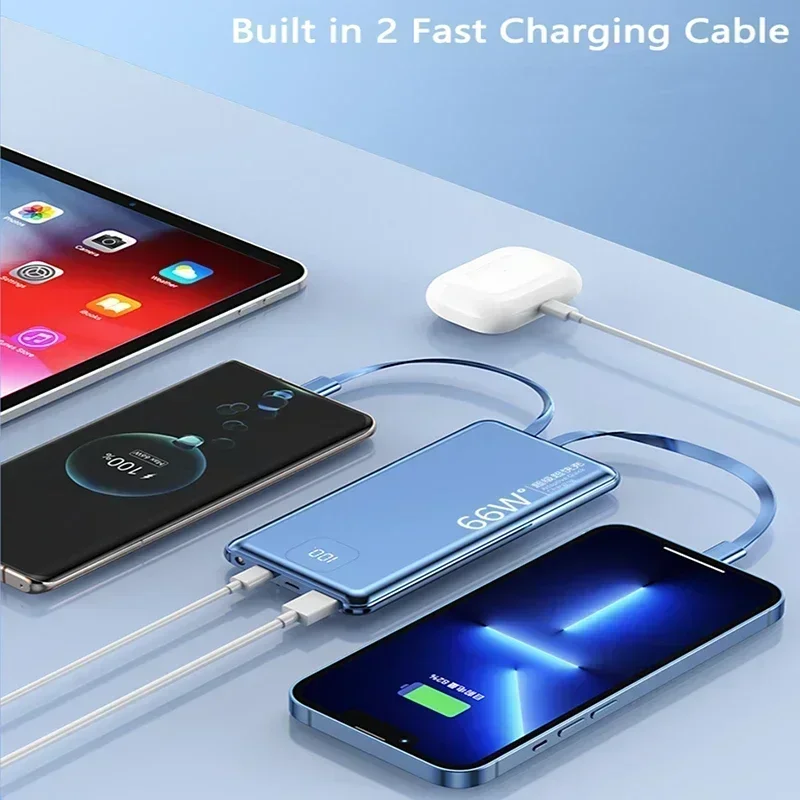 Внешний аккумулятор с кабелем 20000 мАч 66 Вт