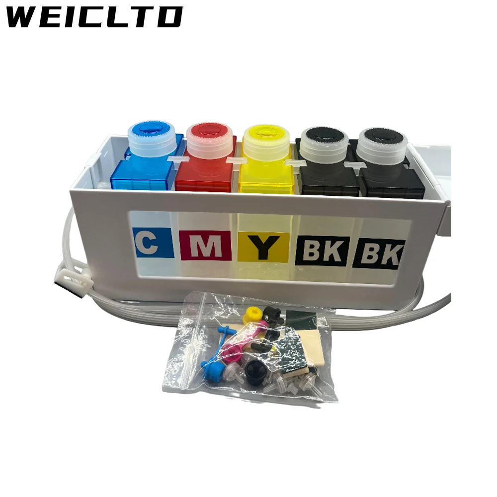 Фото 250 мл высококачественный 4- или 5-цветный резервуар Ciss для Epson HP Canon Brother Ricoh Roland Muto принтер DTF Transfer DTG DYE пигментные чернила №5