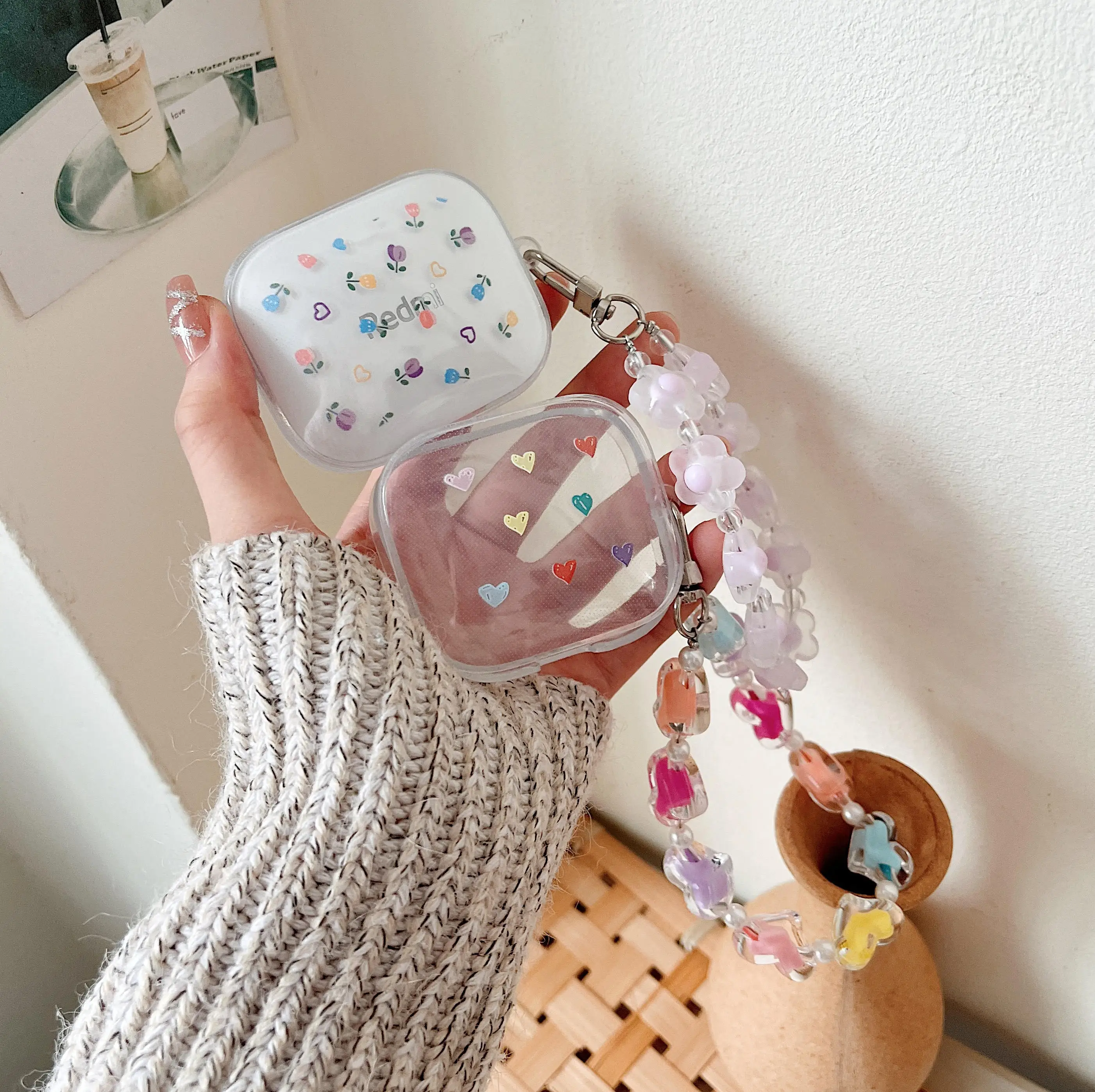 1 Шт. Защитный Чехол Для Redmi Buds 5 С Ремешком Милыми Узорами — Аксессуаров Наушников