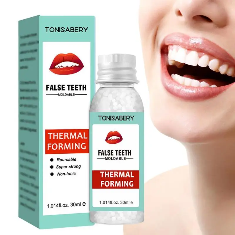 

Temporary Tooth Repair Teeth Gaps Broken Repair Granules 30ml Thermoformed Moldable False Teeth Solid Glue Temporary Solution