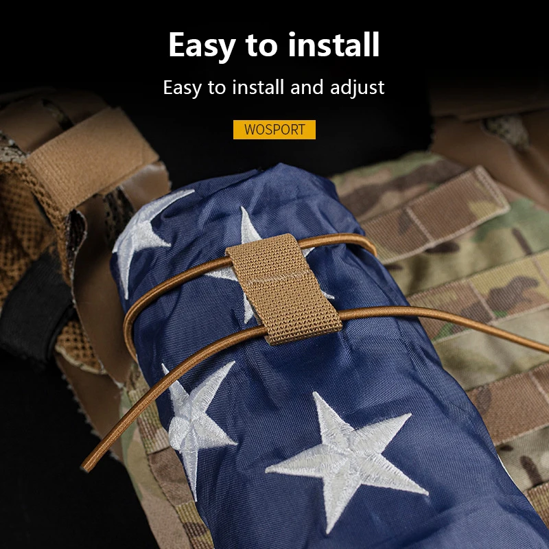 

Тактический Эластичный банджи с флагом в стиле старых слав, ударный шнур, петля для закрепления шнура, надежное крепление