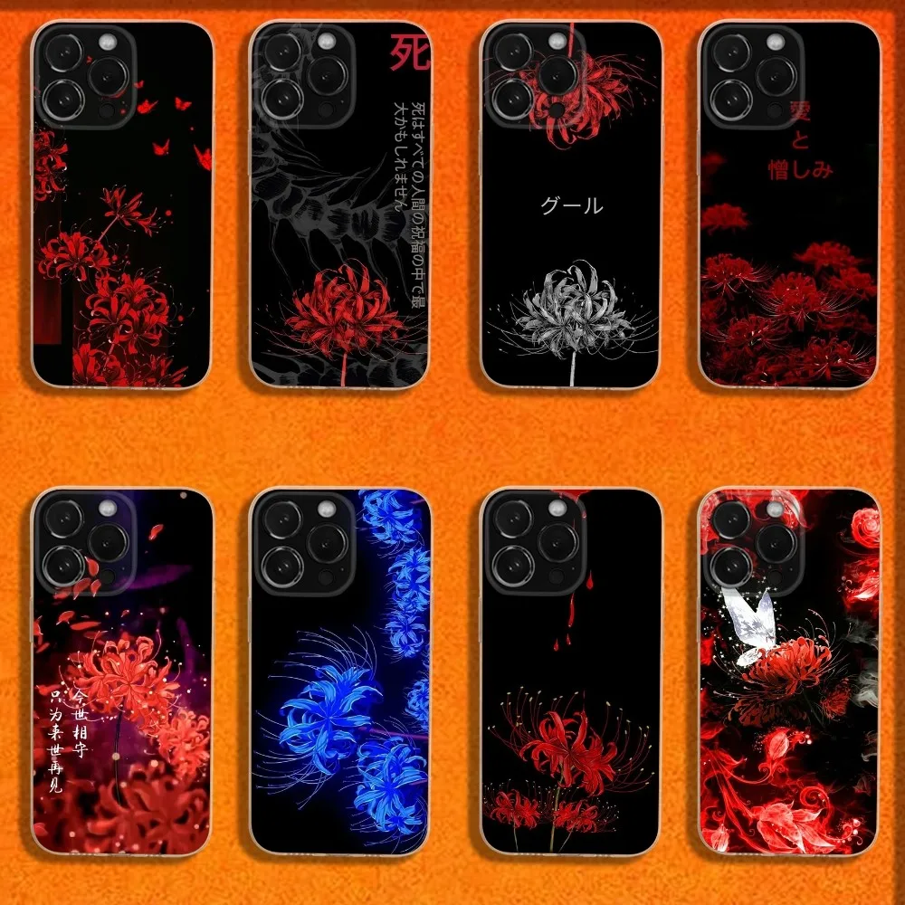 Чехол для телефона Flower Red Spider Lily Japan Ar iPhone 16 15 14 13 12 11 Plus Pro Max XR XS X SE мини-прозрачный