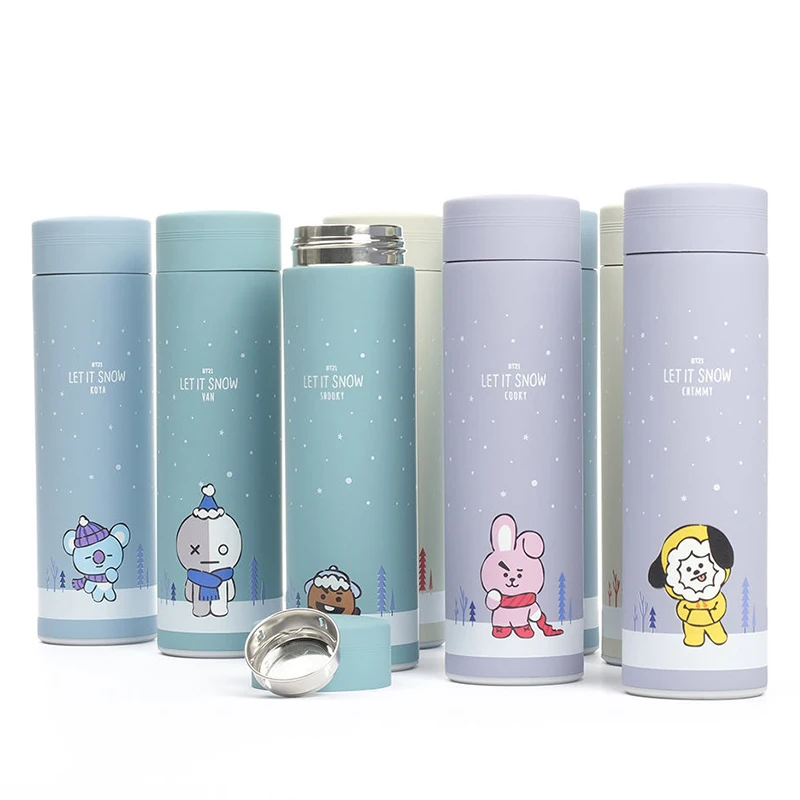 500Ml Kpop Bt21 Peripheries Thermal Bottle Anime Figures Chimmy Rj Stainless Steel Vacuum Flask Water Mug Thermocup - купить по