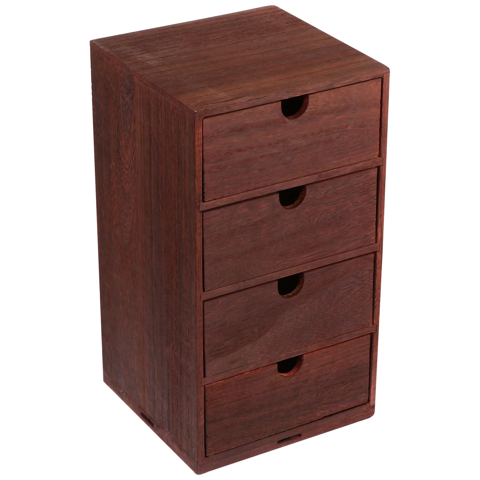 

1pc Vintage Style Wood Storage Box Decorative Desktop Organizer (Four-layer)