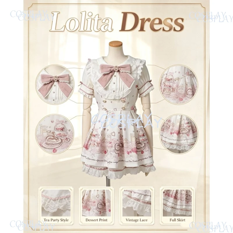 Фото Японское платье Ryousangata Sweet Dress с короткими рукавами и матросским воротником, милый наряд для чаепития в стиле кей для женщин. №2