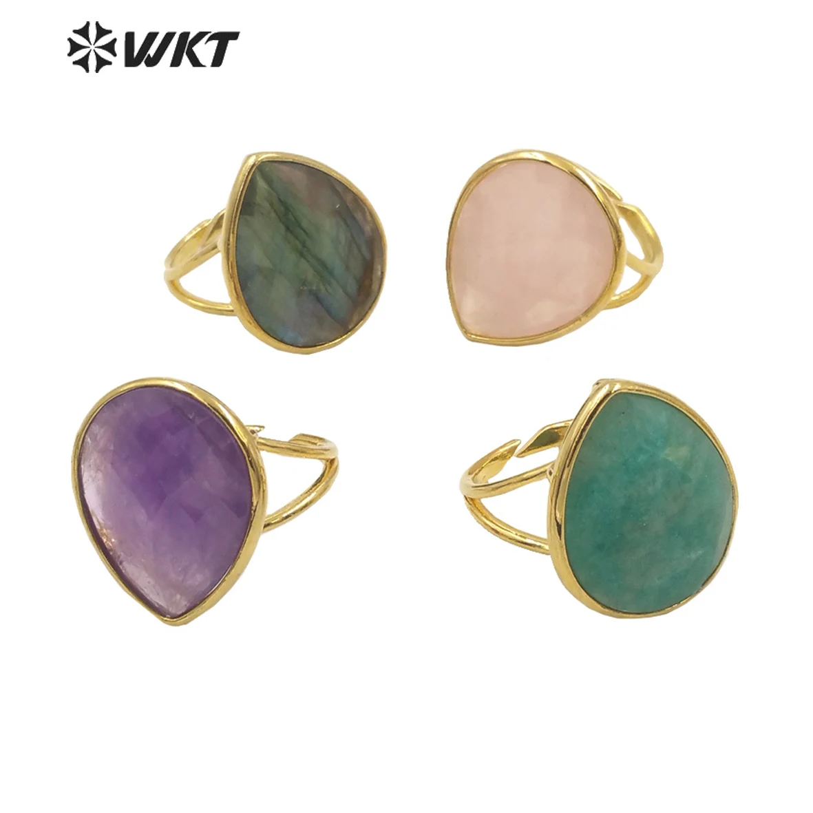 Женское кольцо в ретро стиле украшение виде капли тигровый глаз лабрадорит 18k