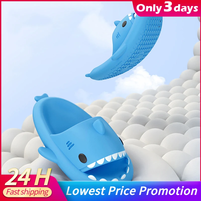 

Summer Shark Slippers Women Shark Slides Men Bathroom Flip Flops Adult Home Anti-Skid Flat Shoes Couple Children'S Funny Sandals