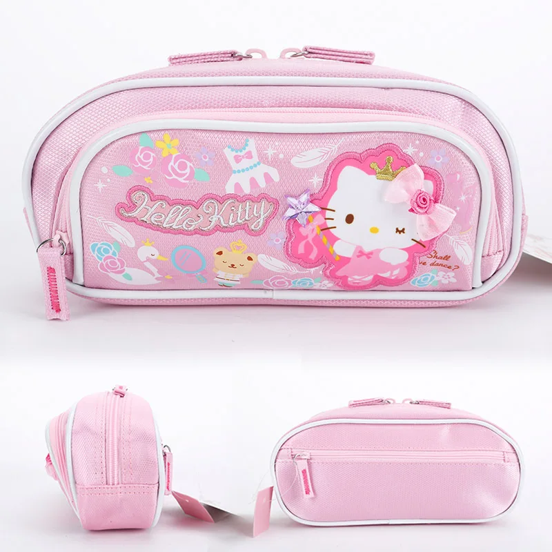 Hello Kitty Children Primary and Secondary School Girls Large Capacity Multi-Layer Pencil Case Stationery Case Bow Pencil Case