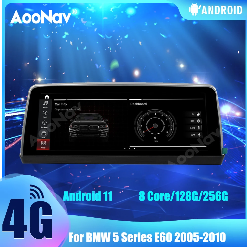 

2 Din 256G Car Radio For BMW 5 Series E60 2005-2010 Android 11 Touch Sceen GPS Navigation Autoradio Multimedia Player