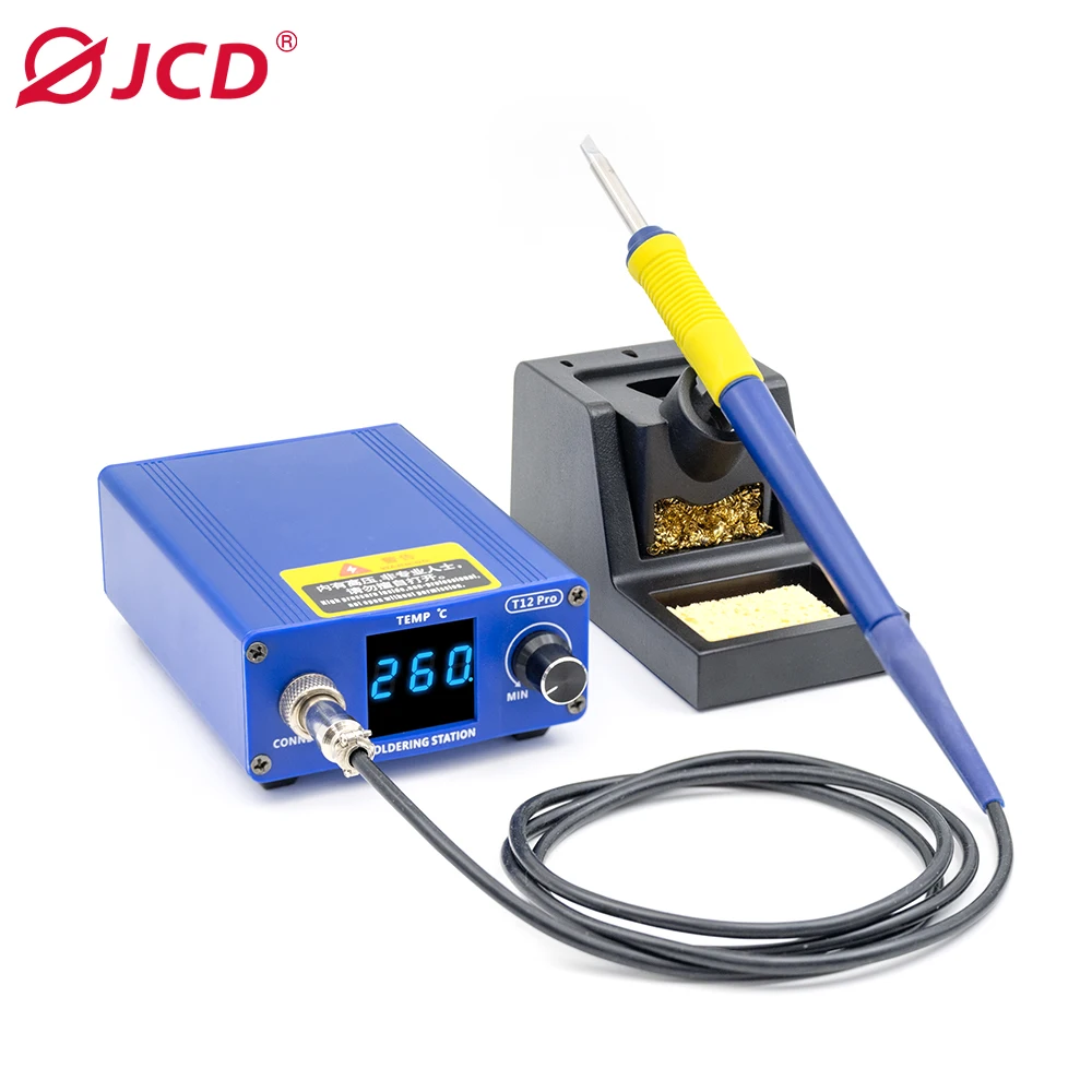 Паяльная станция JCD T12 Pro 75W - быстрый нагрев за 5 секунд, плавление припоя за 6 секунд, нагревательный элемент с подключением к сети для ремонта электроники BGA (art.: 3920da588f91e) - 3920da588f91e