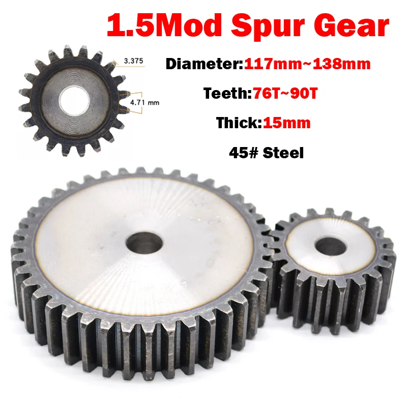 1 шт. 45 # сталь 5 мод прямозубчатые шестерни 76/77/78/79/80/81/82/83/84/85/86/87/88/89/90 толщина