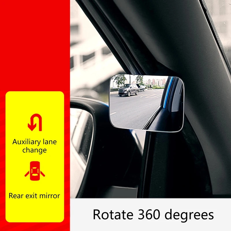 

Car Blind Spot Reversing Parking Auxiliary Mirror Waterproof High Defination Glass Convex Rearview Wide Angle Adjustable
