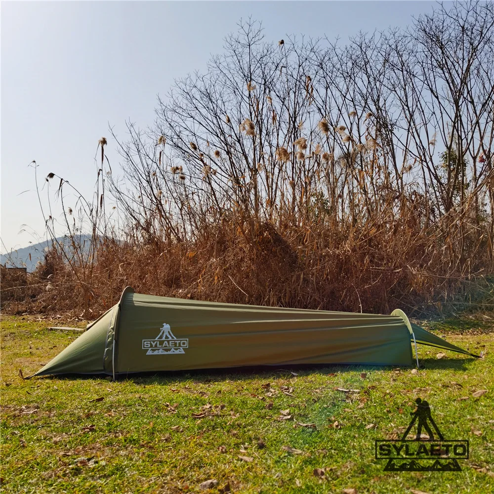 HDIRXG 1 Person Long Backpacking Tent Portable Outdoor Waterproof Camping Tent Hiking Small Sleeping Bag 4 Season Travel Shelter