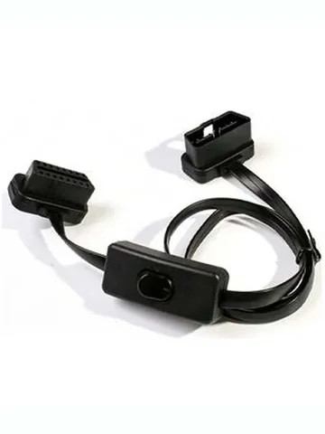 Новый OBD2 16-контактный удлинительный кабель с переключателем, ультратонкий локтевой кабель для лапши для автомобильного диагностического разъема ELM327, шнур OBD