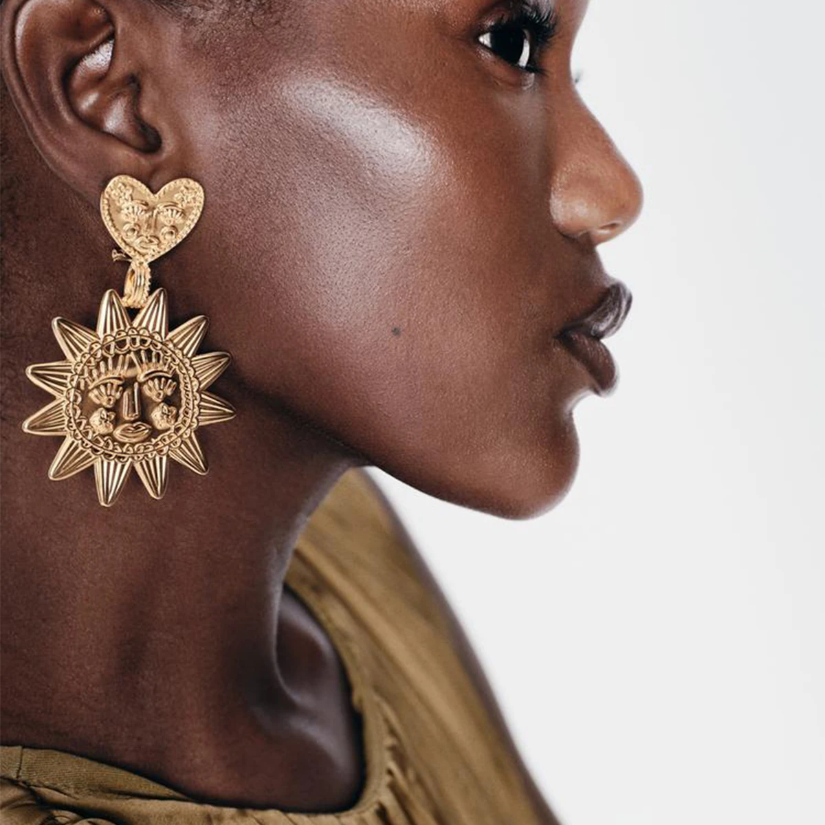 Новинка 2024 ZAA винтажные из металлического сплава Подсолнух сердце женское