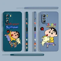 crayon shinchan cartoon cute for xiaomi redmi k50 gaming 10x 9 9a 9t 9at 8 8a 7 6a 5a 4x pro 5g liquid left rope phone case capa