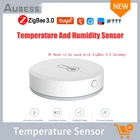 Датчик температуры и влажности Aubess Tuya, устройство для умного дома, система сигнализации для Amazon, Alexa, Google Home, детектор температуры