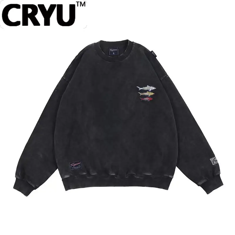 

CRYU Three rainbow shark embroidered turtlenecks