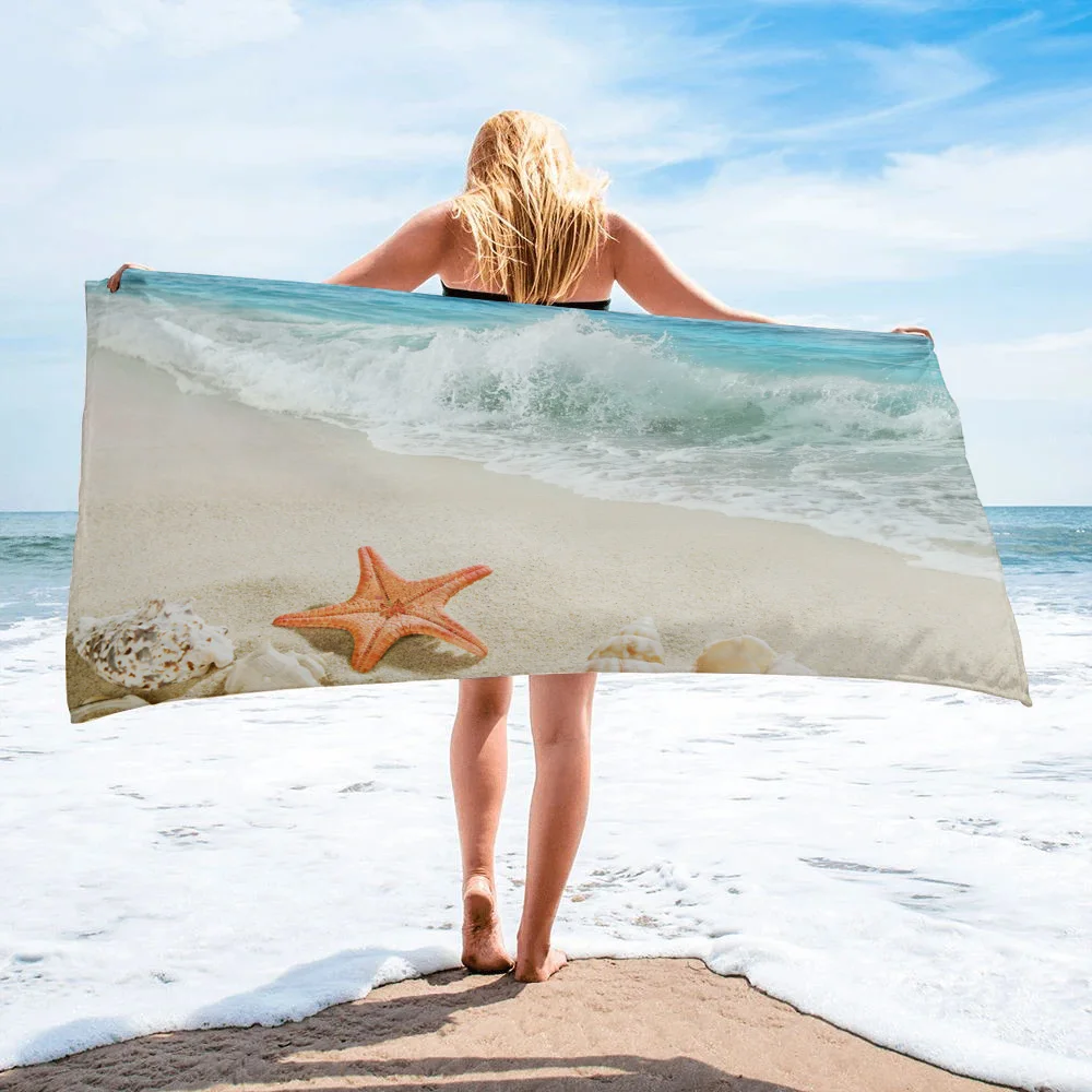 Пляжное полотенце с раковиной в виде морской звезды