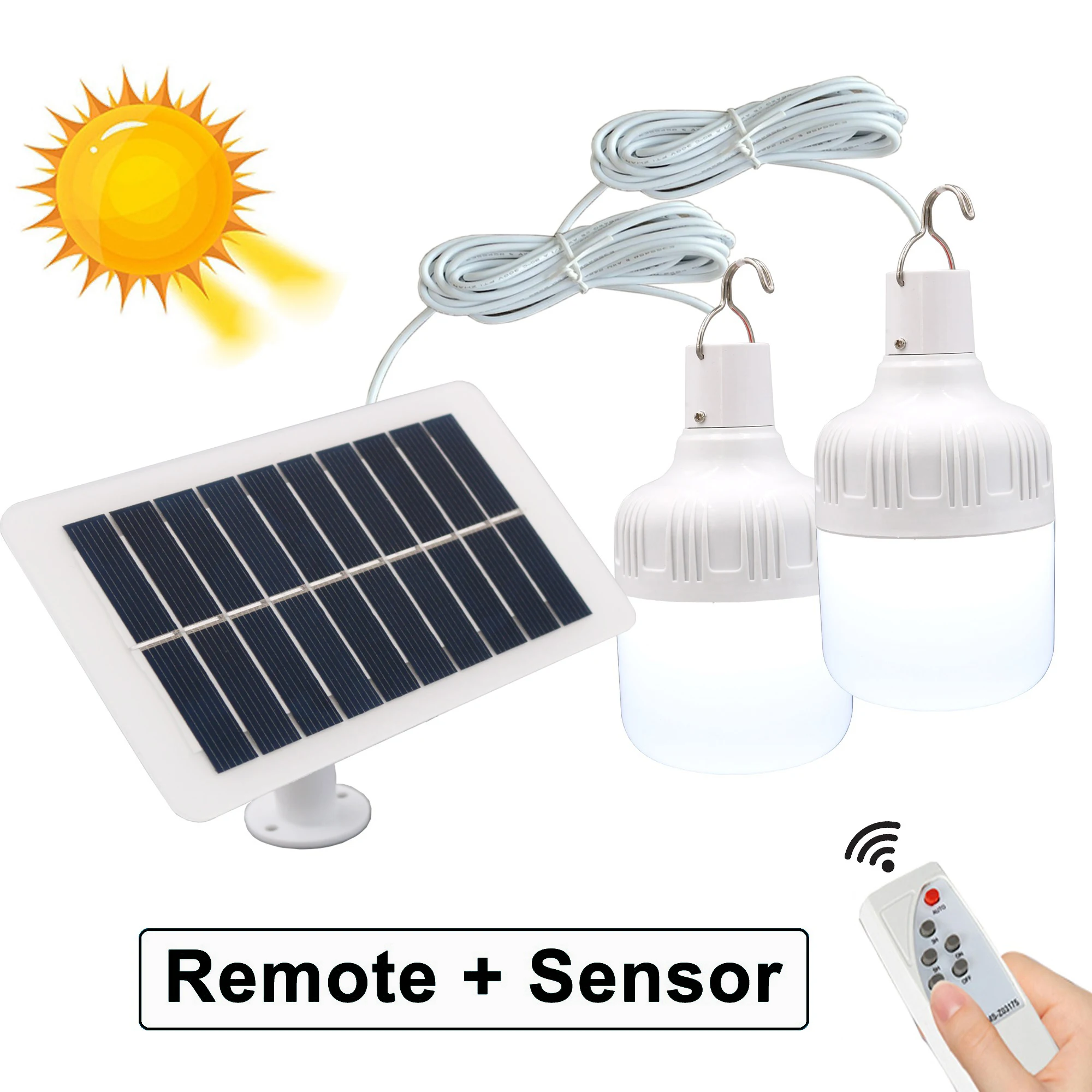 

Solar Light LED Branch Remote Control Timer Sensor Two Outdoor Charge Bulb Garden Solar Led Camping Lamp Indoors Flood Spot