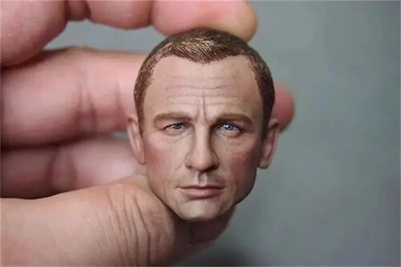 

1/6 Male Agent 007 James Bond Daniel Craig Head Sculpture Carving Model Fit 12inch Action Figures Collect