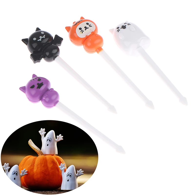 

Halloween Bento Decoration Fork Food Grade Children's Fruit Fork Party Buffet Desserts Forks Food Cocktail Stick for Home Party