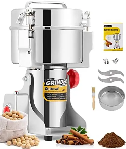 

Grain Grinder Mill Safety Upgraded 2400W High-speed Spice Herb Grinder Commercial Superfine Grinding Machine Dry Cereals Pulveri