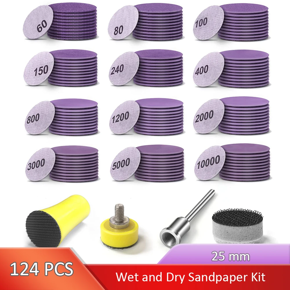 

Hook and Loop Sandpaper with Polishing Pads Wet Dry Backing Pad and Interface Pad for Drill Grinder Rotary Tools and Wood Metal