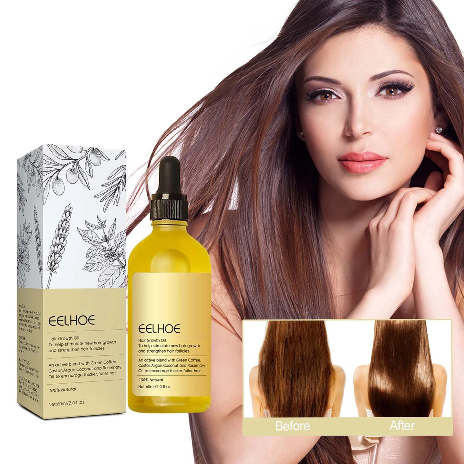 

60ml Rosemary Essential Oil Anti Hair Loss Nourishing Hair Rosemary Hair Smooth Nourishment Essential Oil For Men Wome