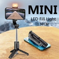 roreta mini extendable 4 in 1 selfie stick tripod with fill light shutter remote for live broadcast universal selfie new
