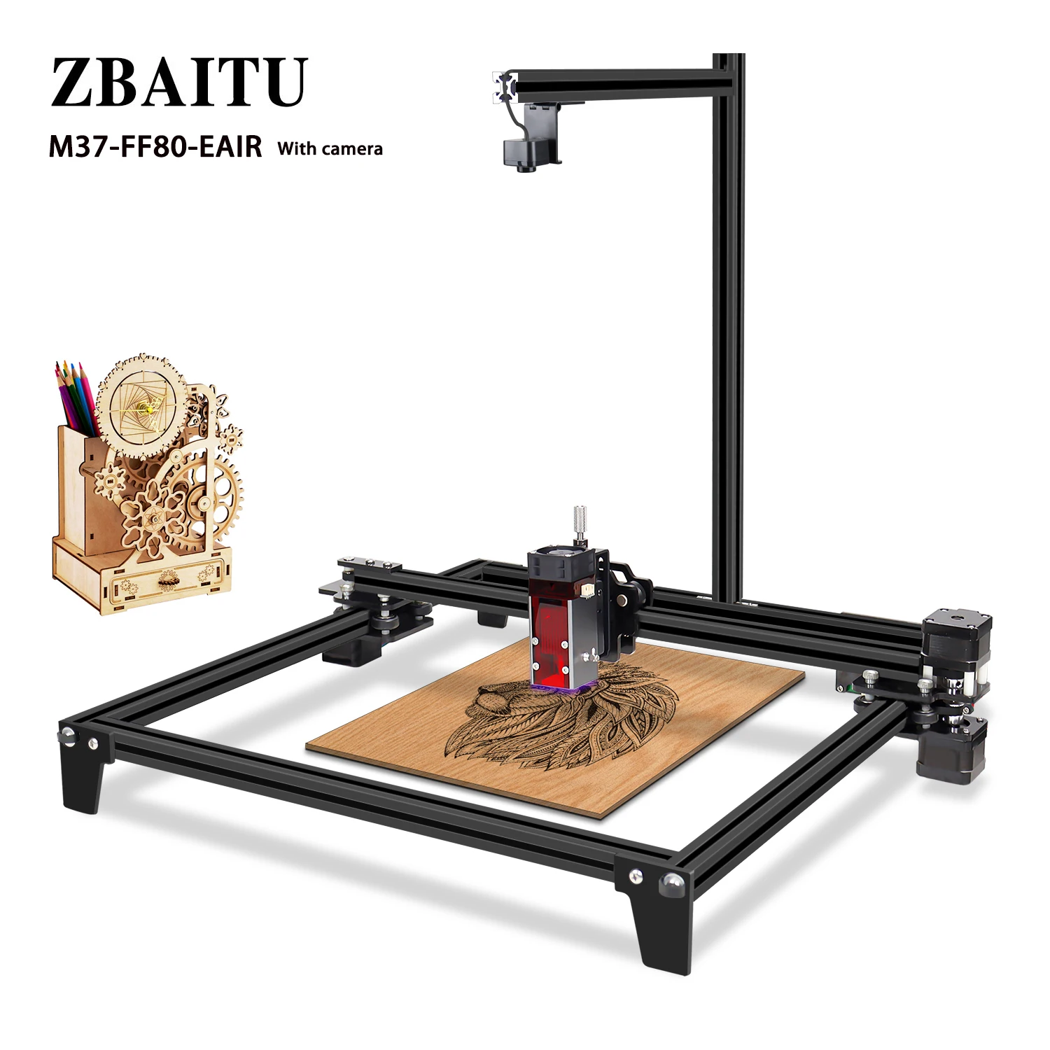 Лазерный Гравировальный режущий станок ZBAITU обновленный резак с воздушным