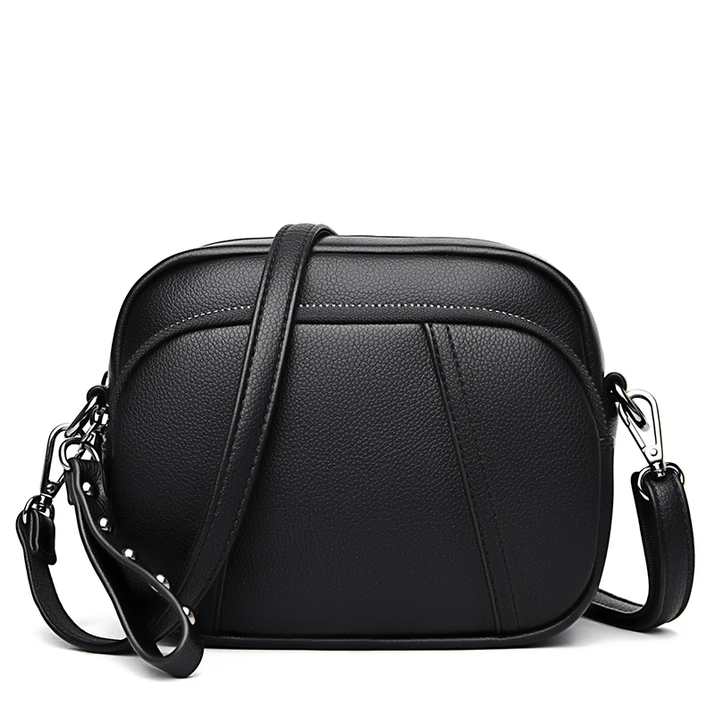 

Простые дизайнерские черные сумки через плечо с заклепками и кисточками для женщин, Новая повседневная женская сумка через плечо, женская сумка-мессенджер из искусственной кожи