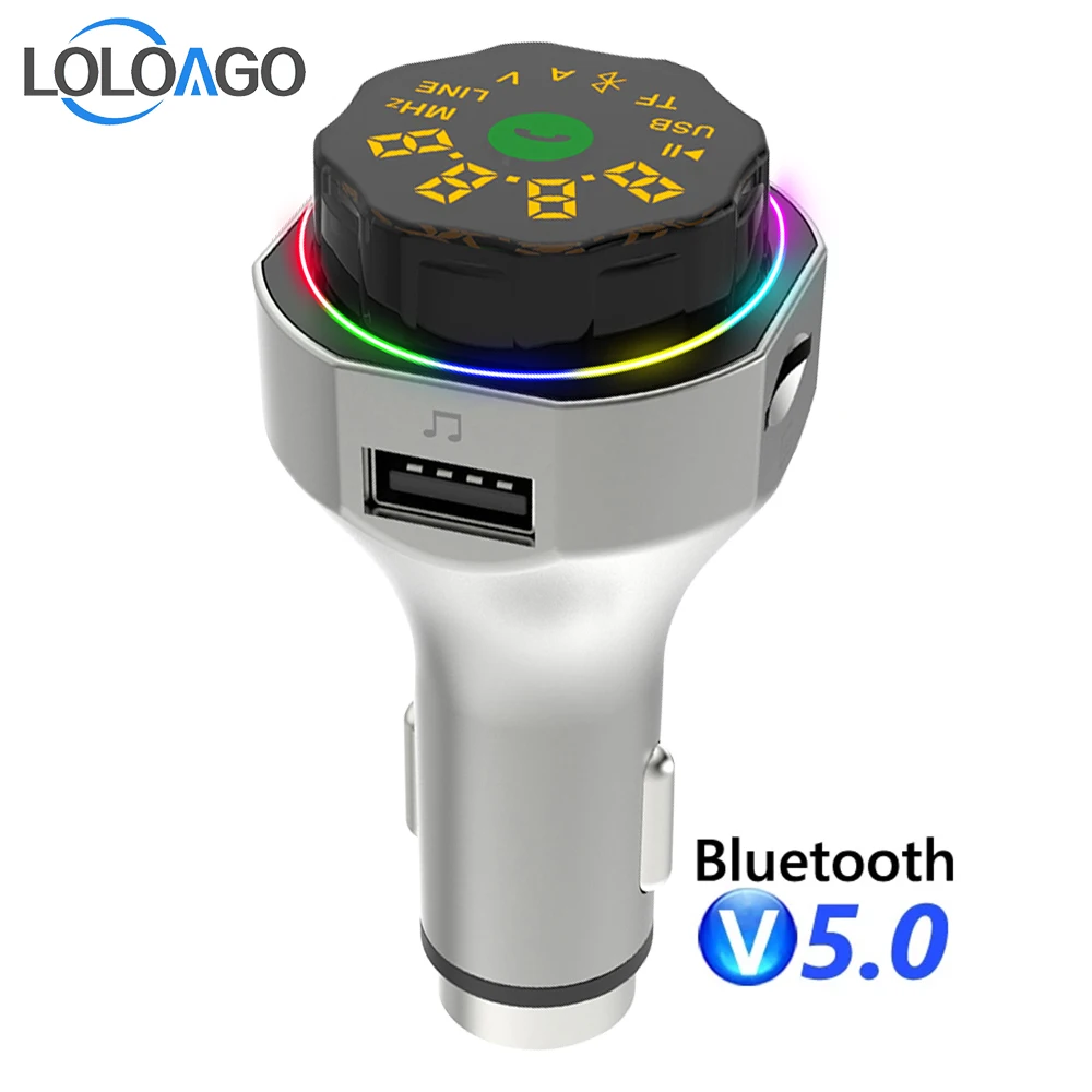 

Car MP3 Player FM Transmitter TF Card U Disk Playback Dual USB Car Charger Handsfree Bluetooth 5.0 Car Kit FM Modulator
