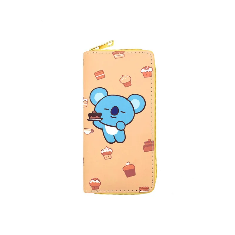 Милый мультяшный японский и корейский кошелек 19 см Kawaii BT21 из искусственной кожи с
