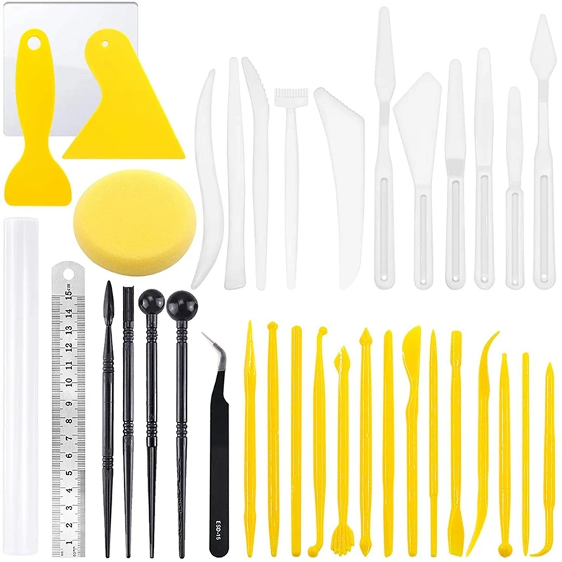

36Pcs Polymer Clay Tools Kit Ceramic Pottery Modeling Clay Sculpting Tools Great Gifts For DIY Craft