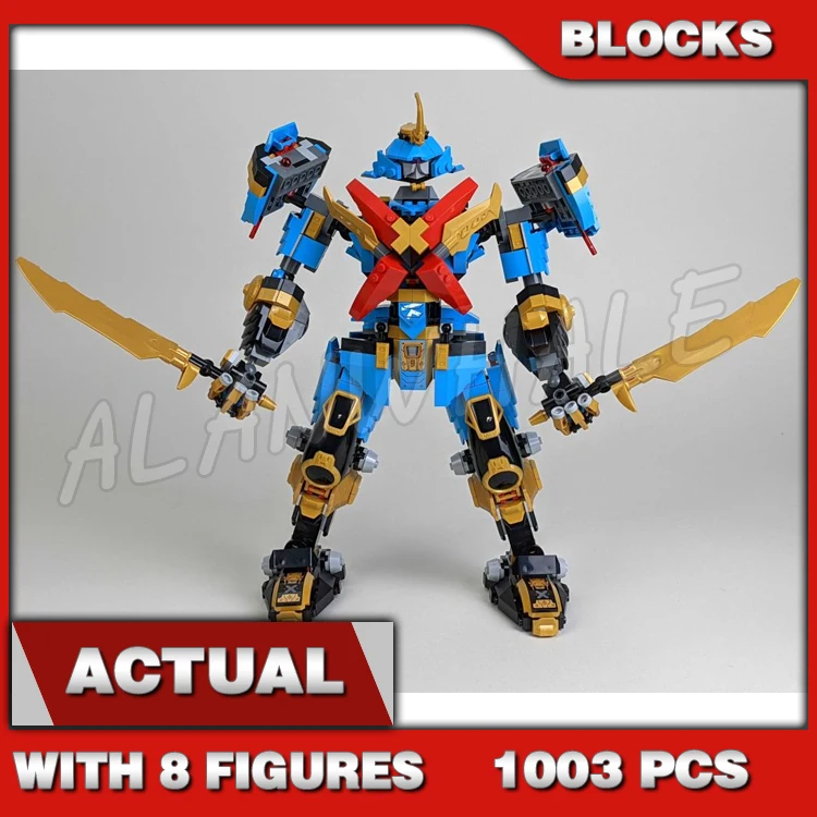 

1003 шт., набор строительных блоков Shinobi Crystallized Nya's Samurai X Mech Crystal Dragon Warrior 60010, совместимых с моделями